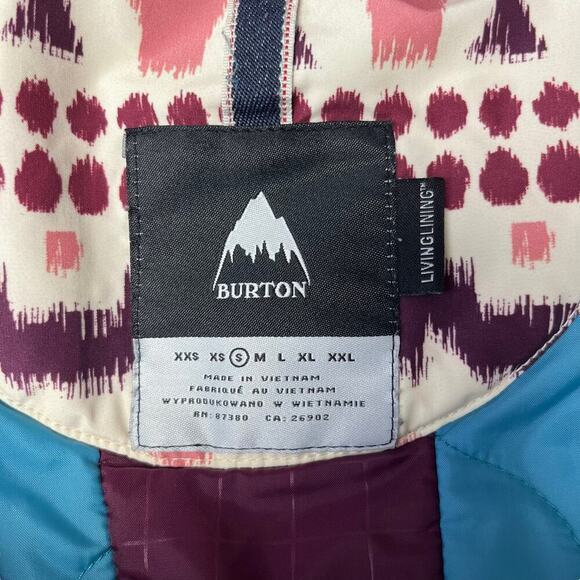 Burton Jacket Womens Small Pink Purple Blue Cream Ski Snowboard Da Nang Coat - Picture 12 of 13